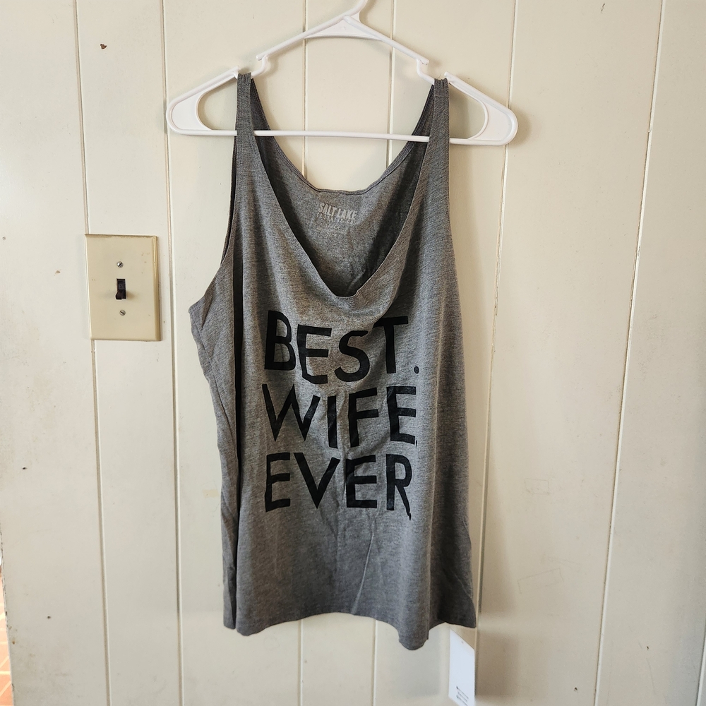 Salt Lake Clothing Gray Graphic Tank Top